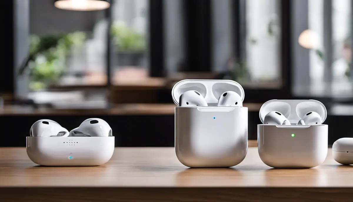 Image of different models of Apple AirPods including the AirPods, AirPods Pro, and AirPods Max.