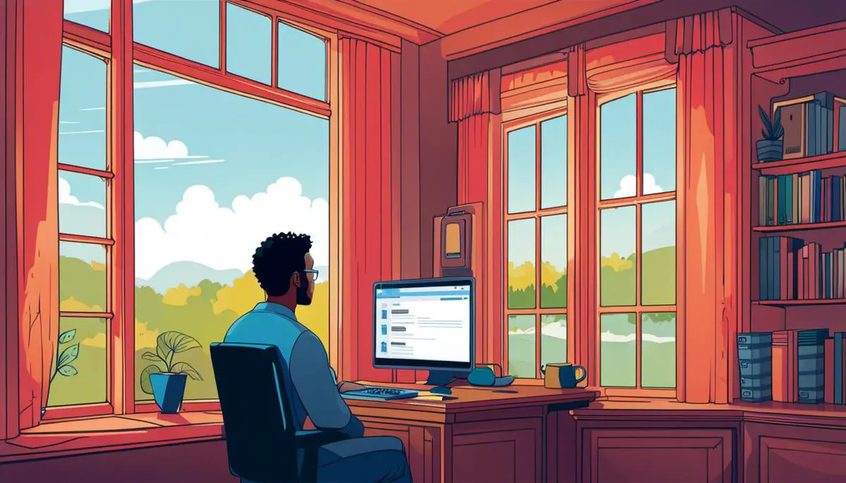 Illustration of someone navigating through the Windows 11 settings